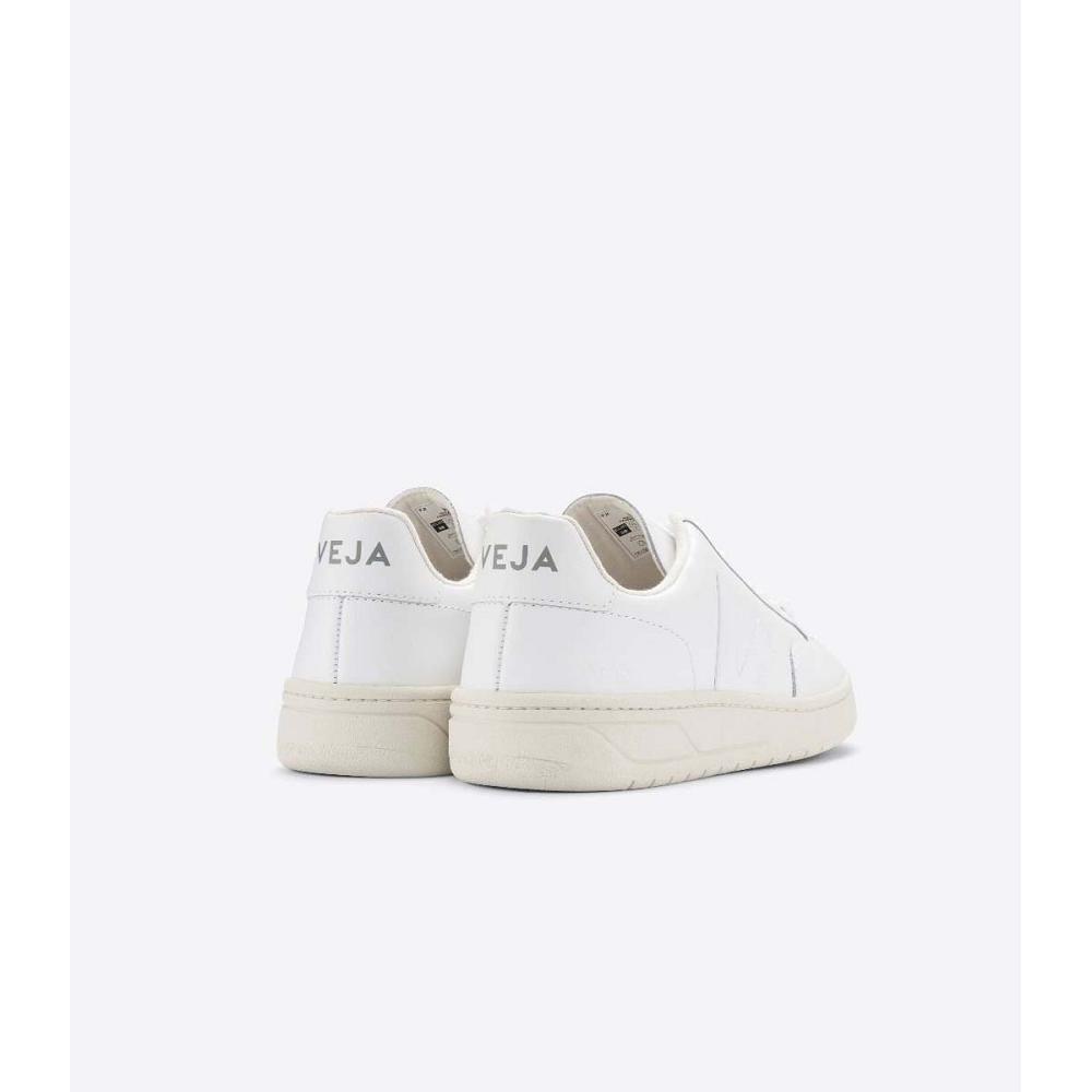 Veja V-12 LEATHER Women's Sneakers White | NZ 674GSO